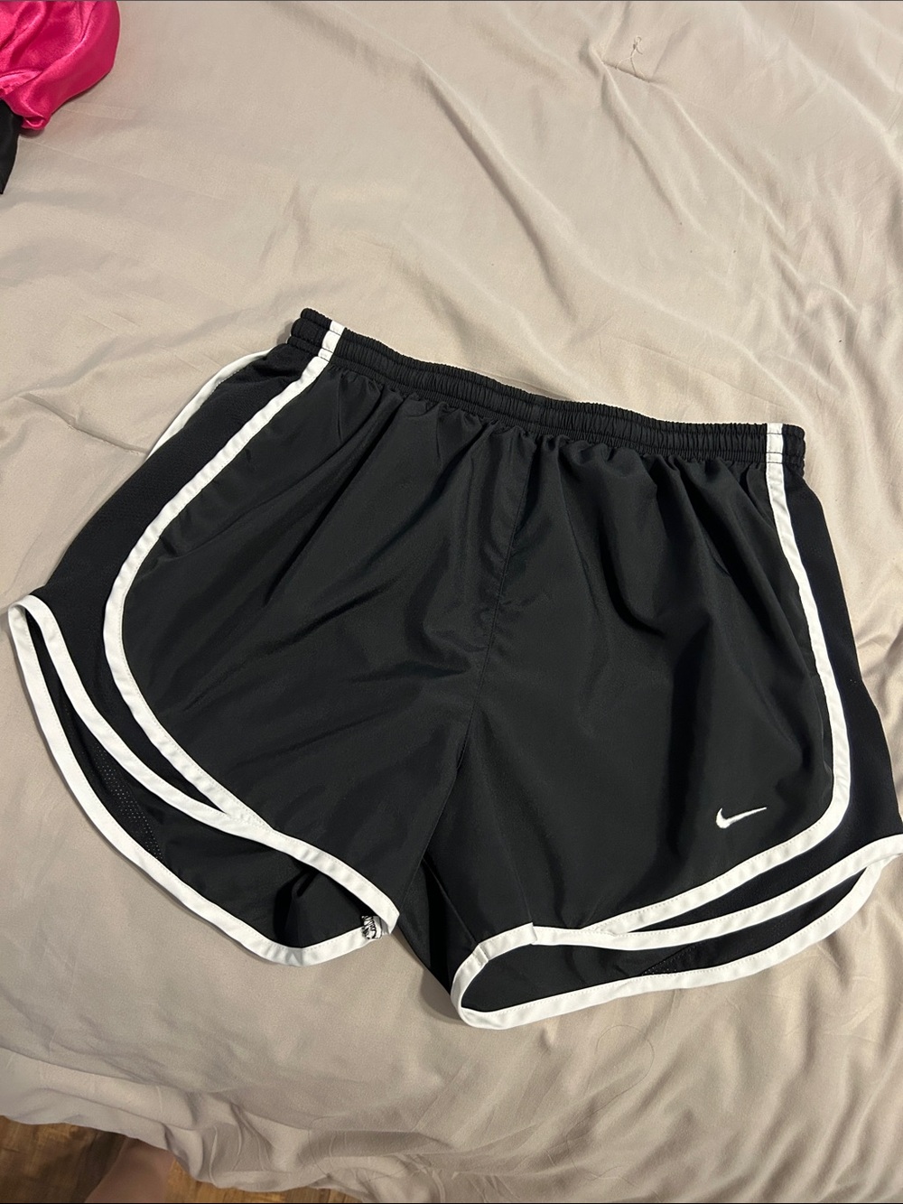 Nike Women’s Black Athletic Shorts with White Piping